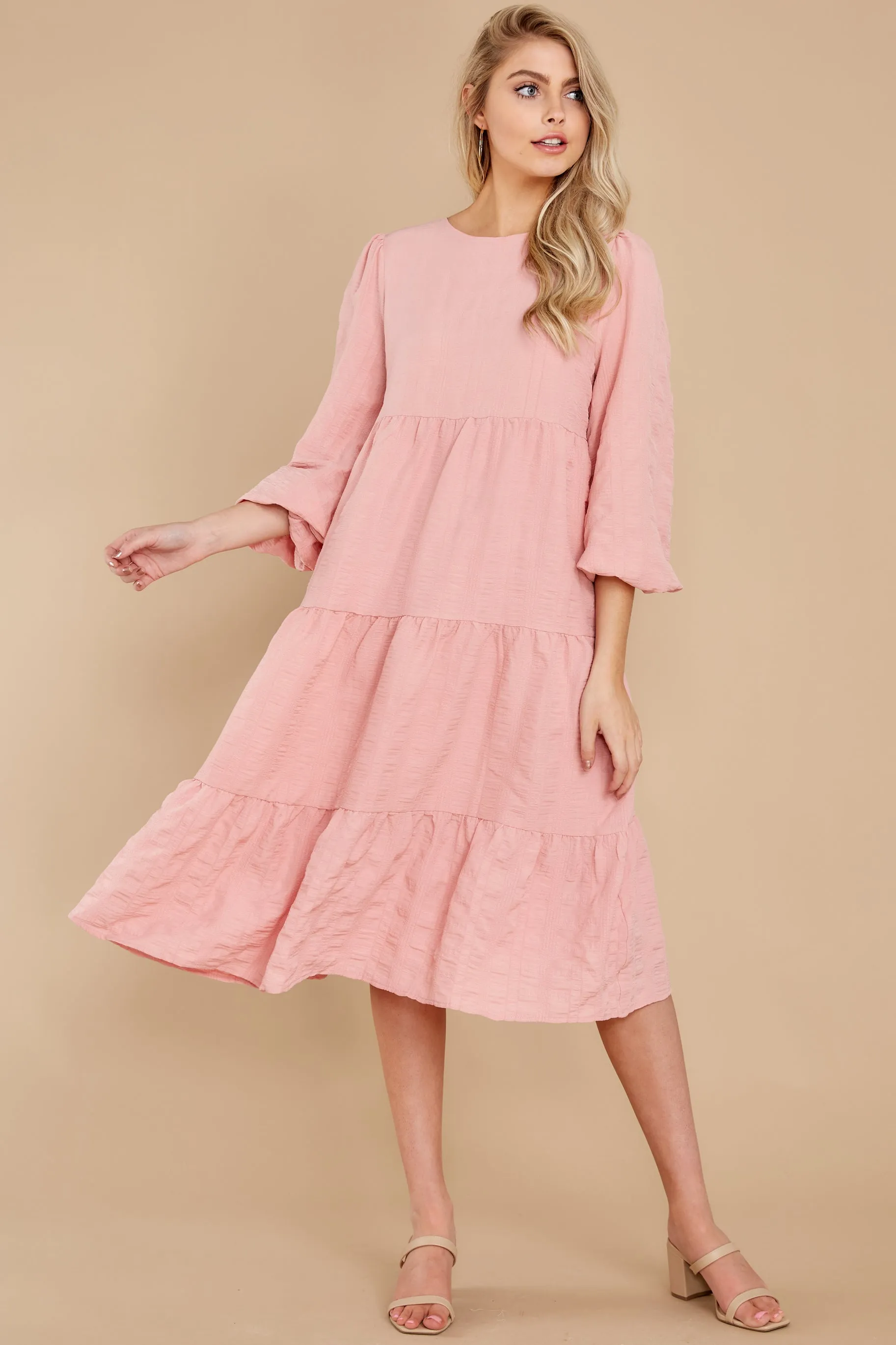 Just Admit It Rose Pink Midi Dress