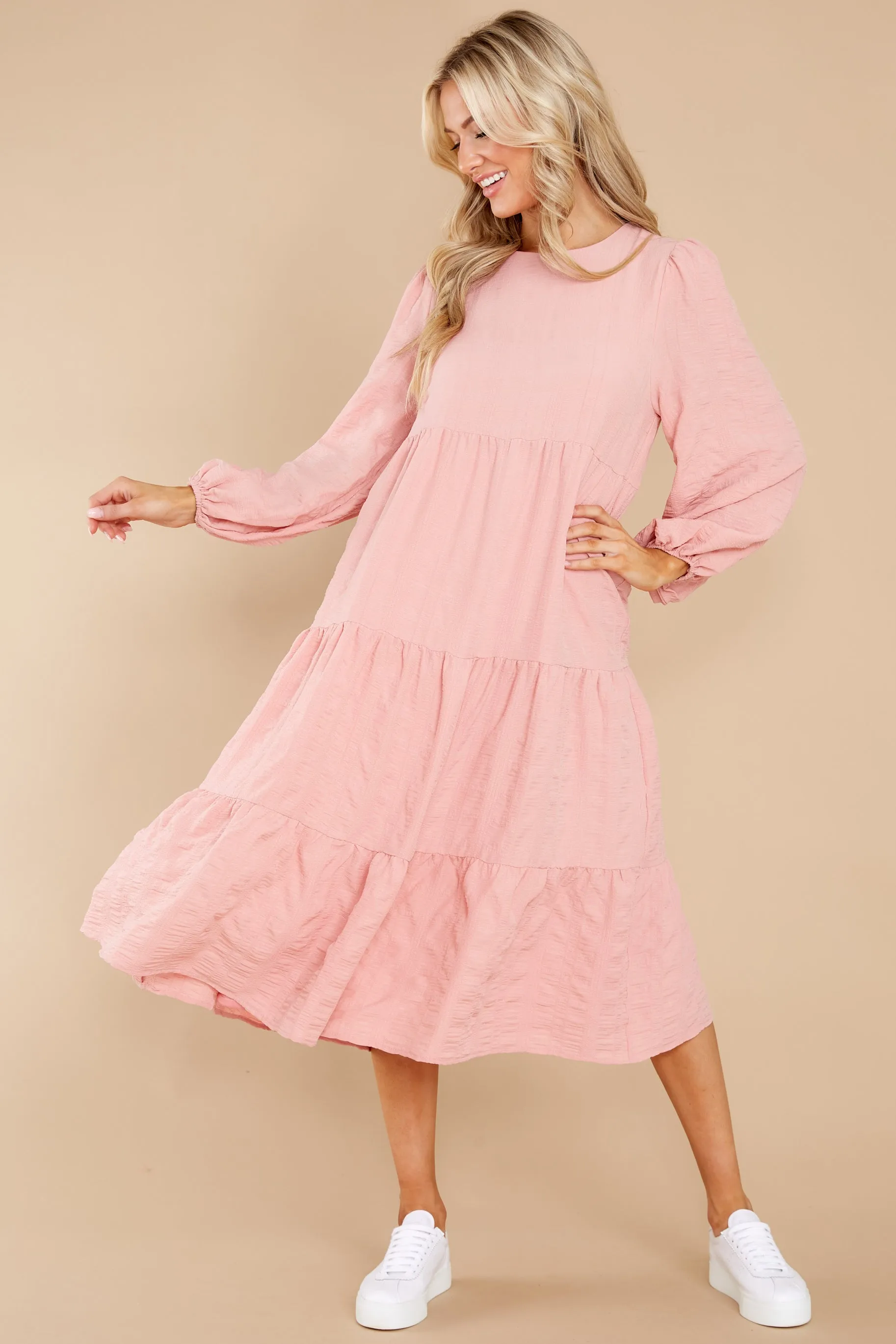 Just Admit It Rose Pink Midi Dress