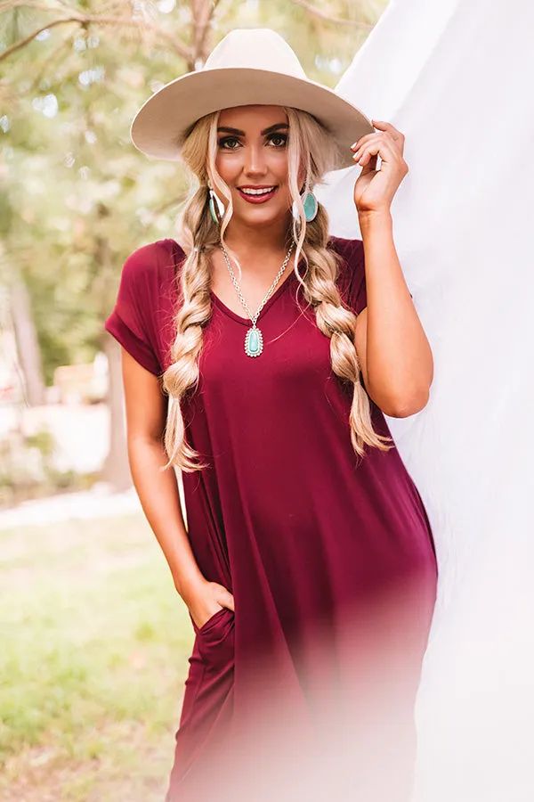 Just My Type T-Shirt Maxi In Maroon