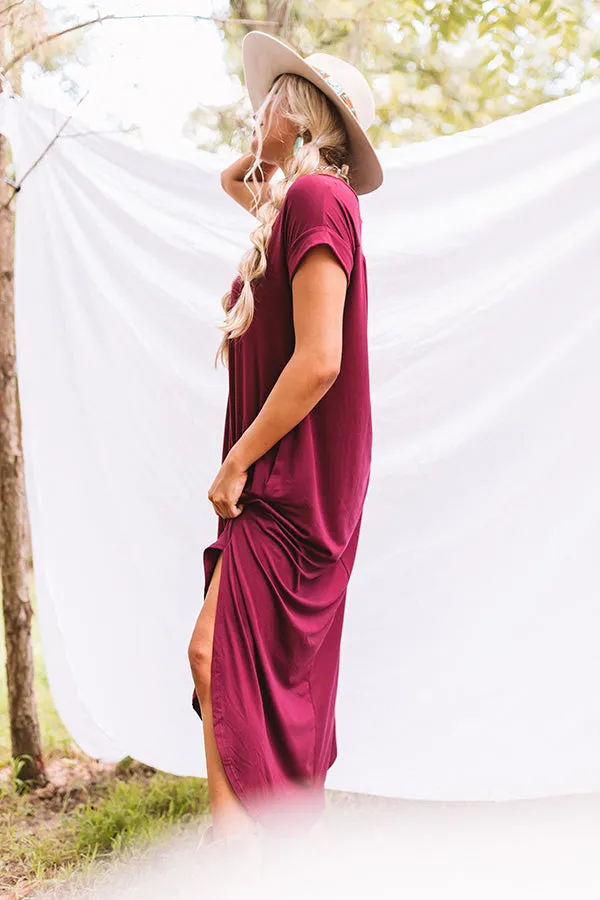 Just My Type T-Shirt Maxi In Maroon