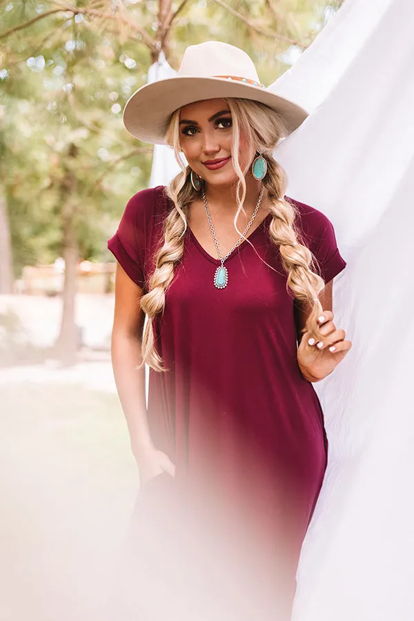 Just My Type T-Shirt Maxi In Maroon