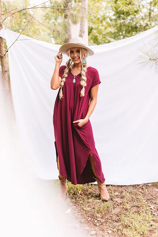 Just My Type T-Shirt Maxi In Maroon