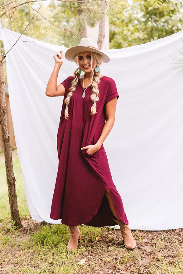 Just My Type T-Shirt Maxi In Maroon