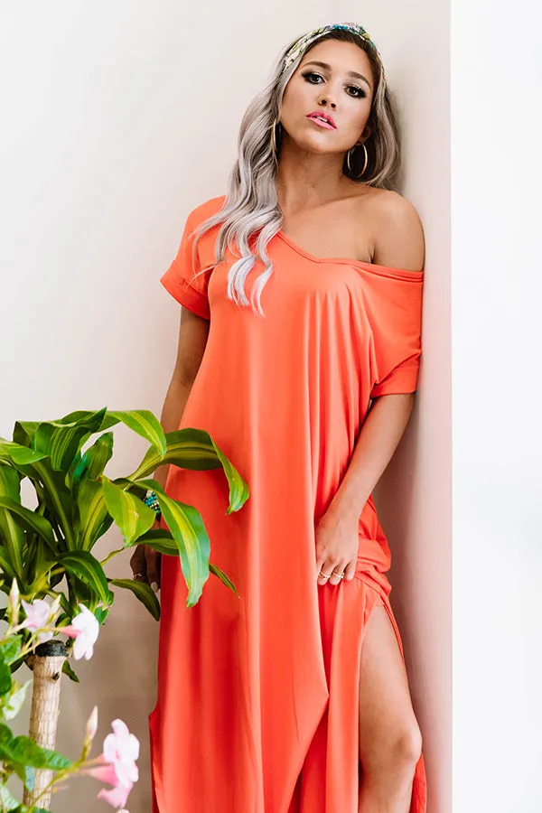 Just My Type T-Shirt Maxi In Tangerine