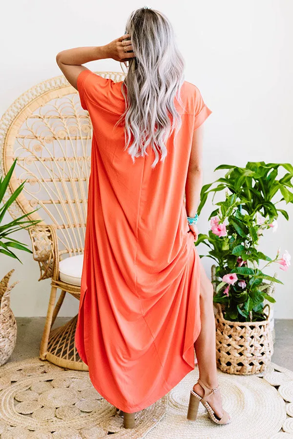 Just My Type T-Shirt Maxi In Tangerine