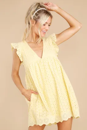 Keep A Secret Soft Yellow Romper Dress