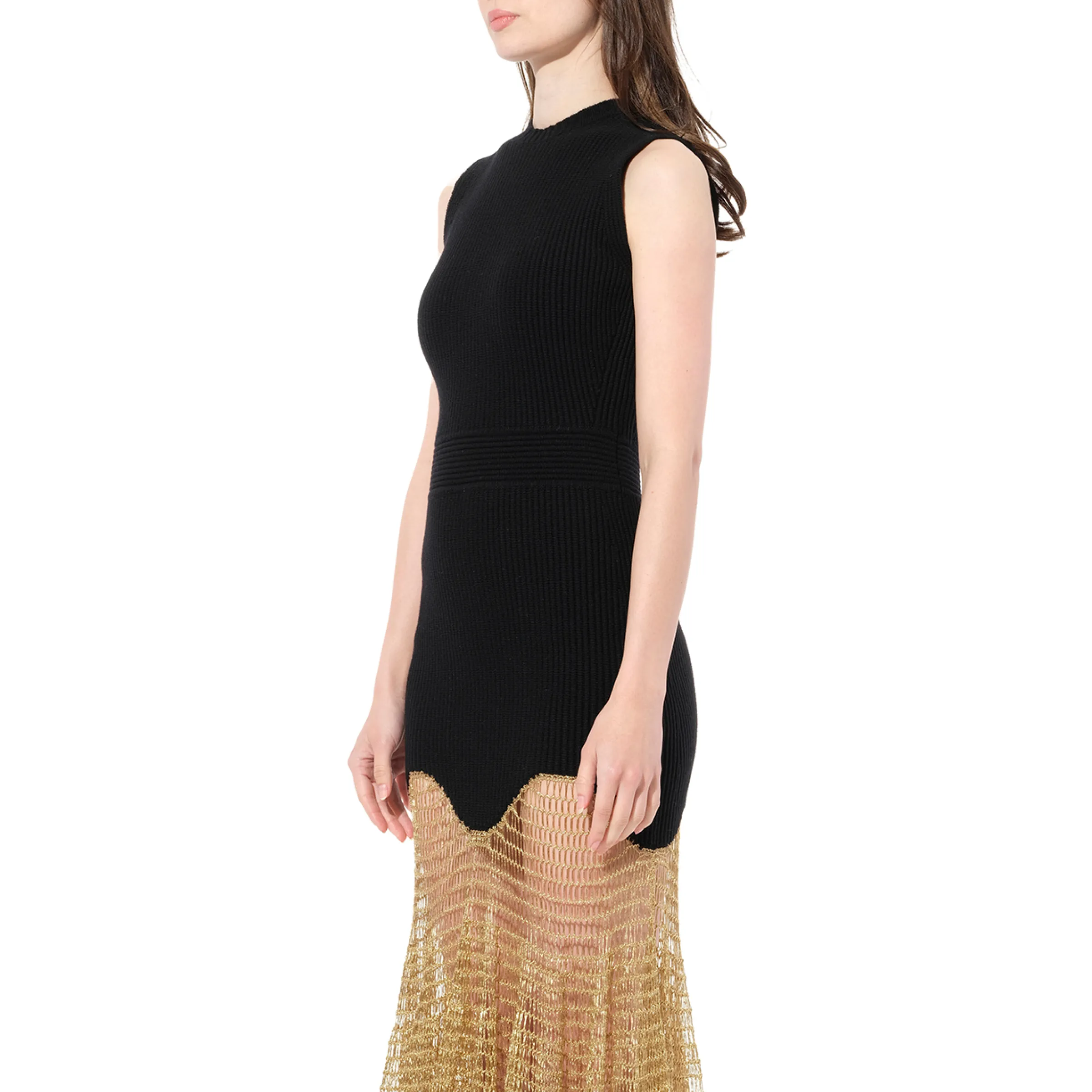 Knit Dress in Black/Gold