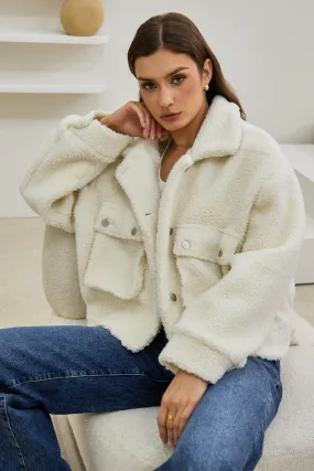 Kyla Off White Teddy Jacket