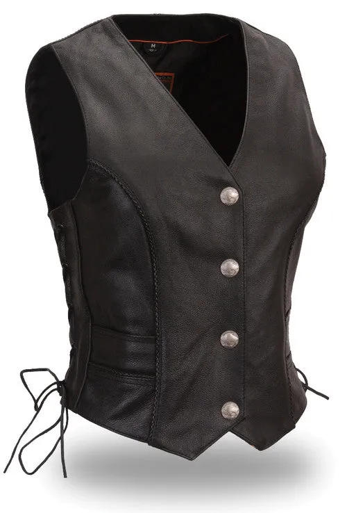 Ladies Leather Motorcycle Vest | Antelope Creek Leather