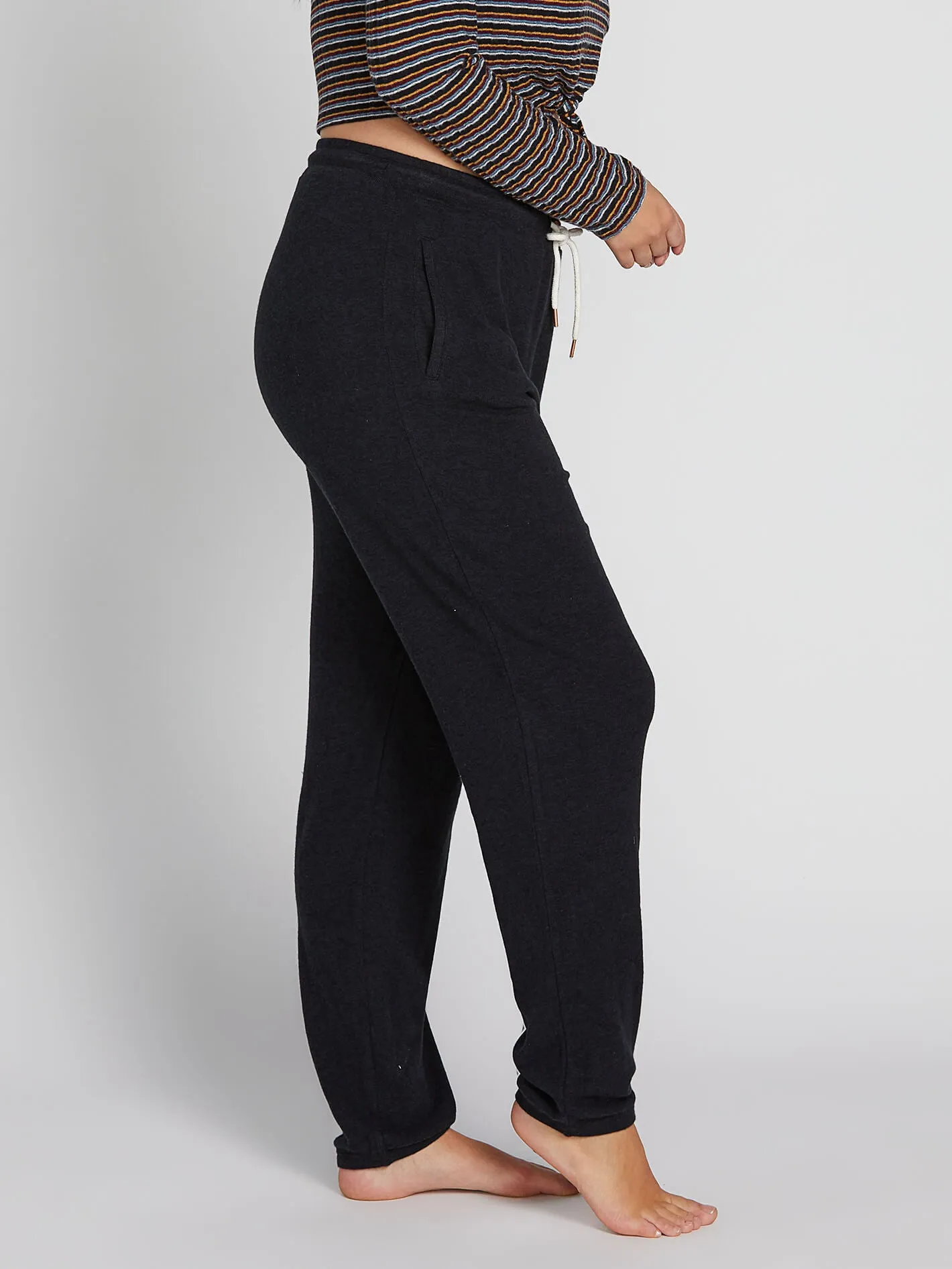 Lived In Lounge Plus Size Fleece  Pant - Black