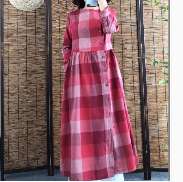 Long Sleeve Women Dresses Cotton Outwear Women Dress XMLP9201229