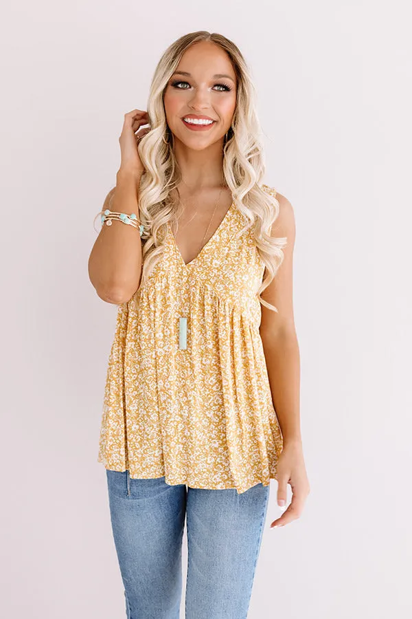 Love In Bloom Babydoll Top In Yellow