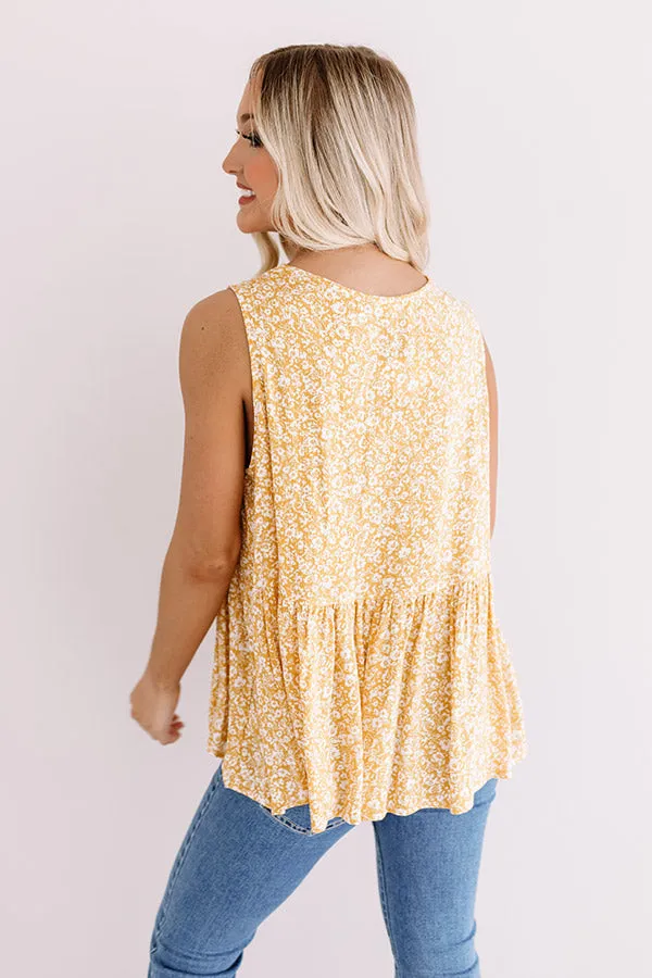 Love In Bloom Babydoll Top In Yellow