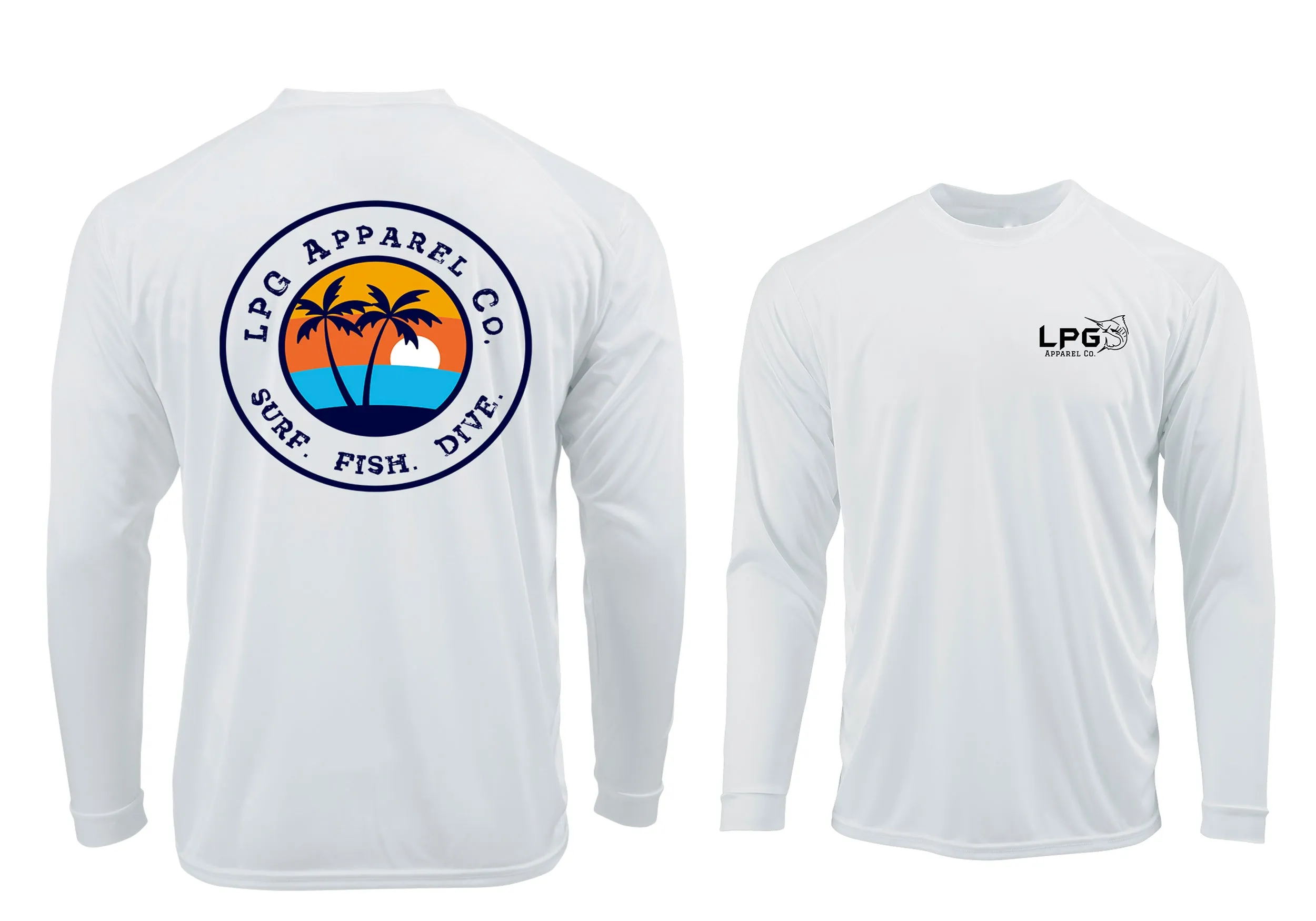 LPG Apparel Co. Florida Vibes Surf. Fish. Dive.  LS Performance UPF 50 Unisex Shirt