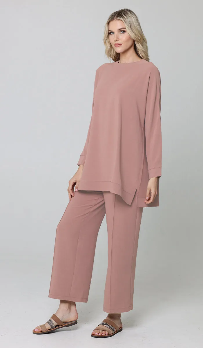 Marvi Loose Dolman Sleeve Shirt - Dusty Rose