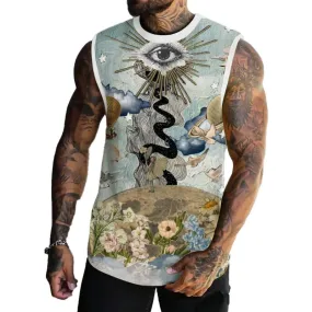 MEN'S BASIC PRINTED ROUND NECK VEST 89900662YM