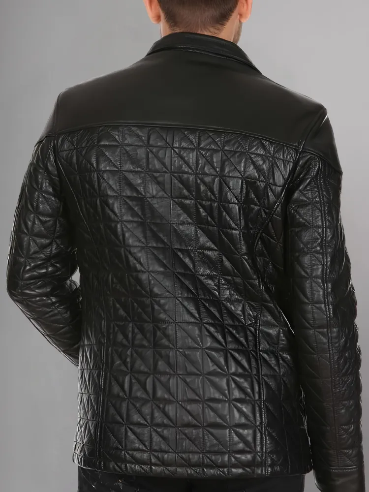 Mens Brown Quilted Jacket