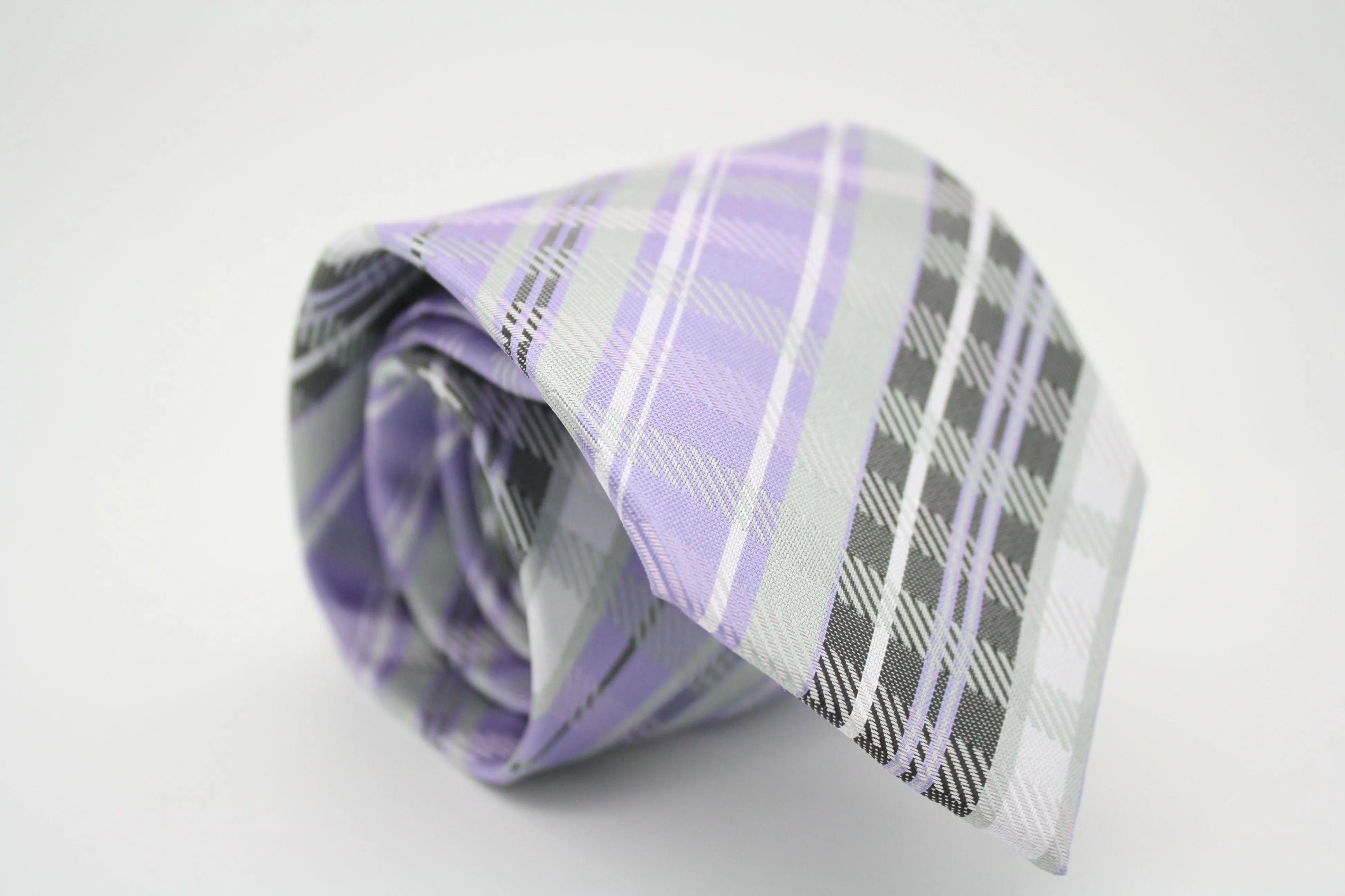 Mens Dads Classic Purple Striped Pattern Business Casual Necktie & Hanky Set VO-12