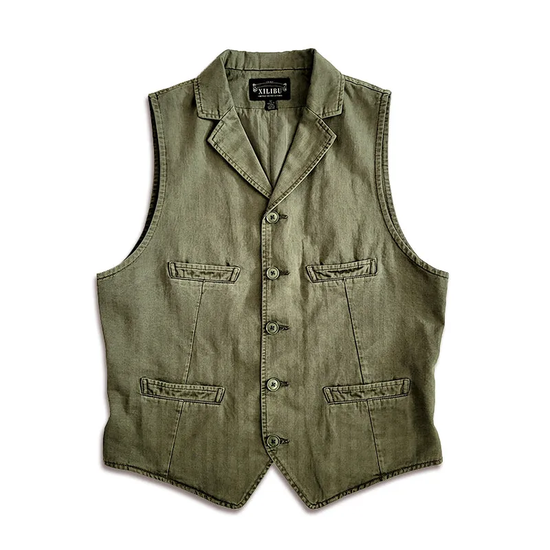 Men's Herringbone Notch Lapel Vest