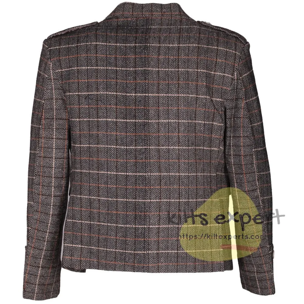 Men's Tweed Brown Argyll Jacket & Waistcoat Set - Classic & Warm