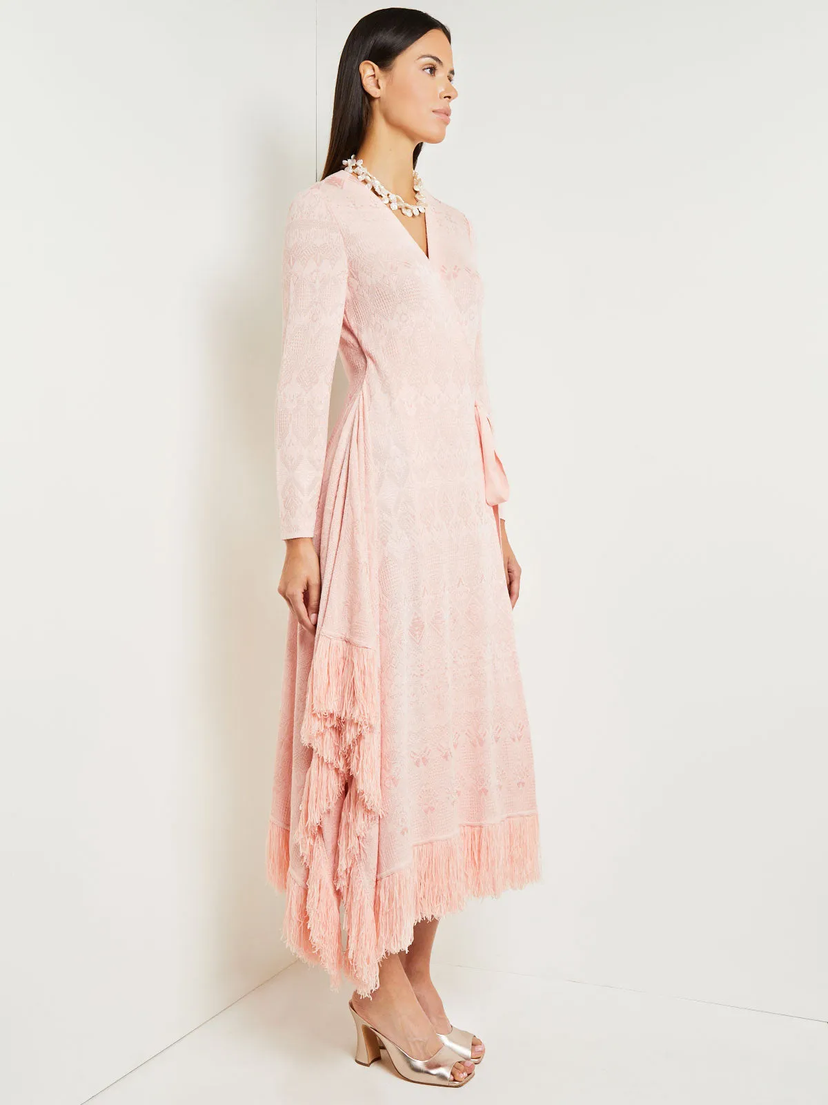 Midi Wrap Dress - Soft Jacquard Knit