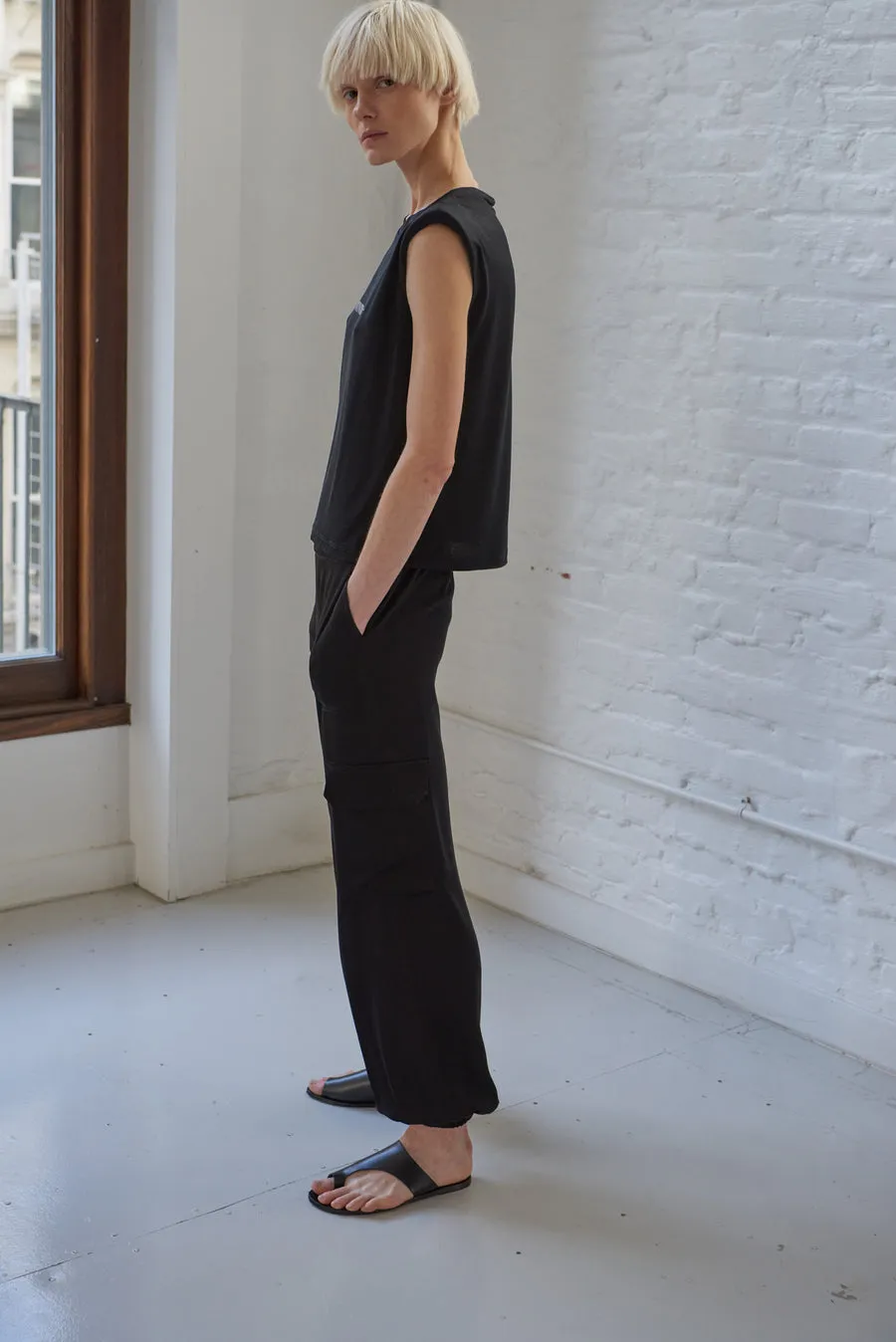 Minimalist Marilyn Vegan Silk Black Cargo Pant