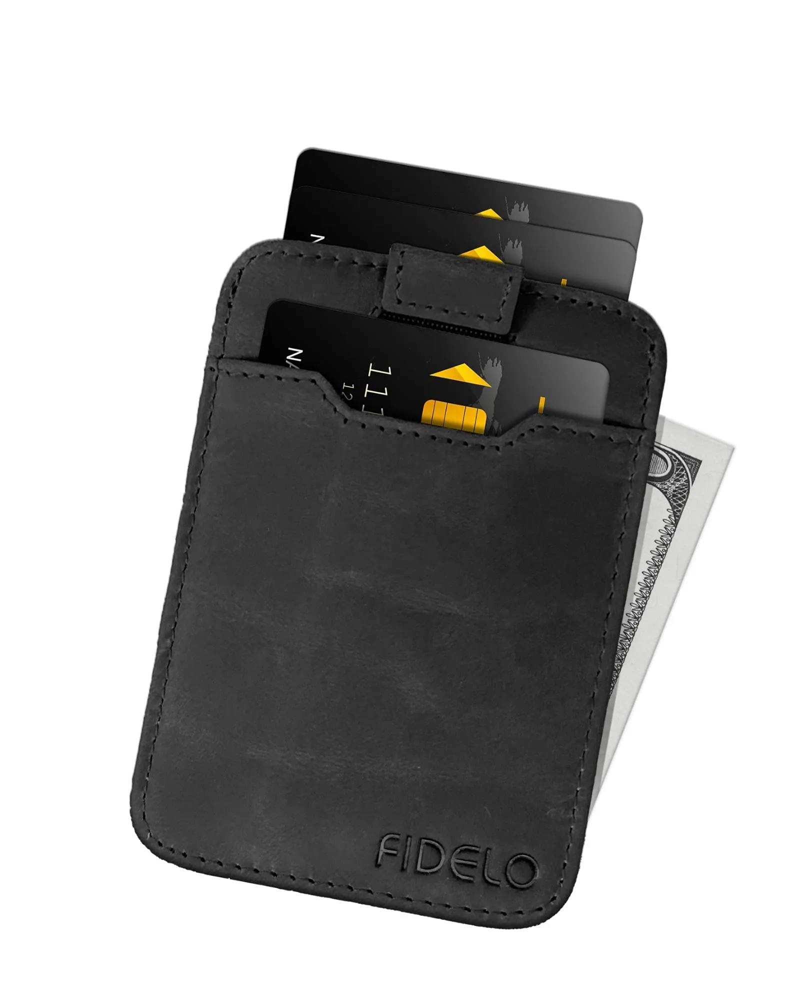 Minimalist Wallet Credit Card Holder  Fidelo Mens Slim Wallet - RFID Blocking   Full