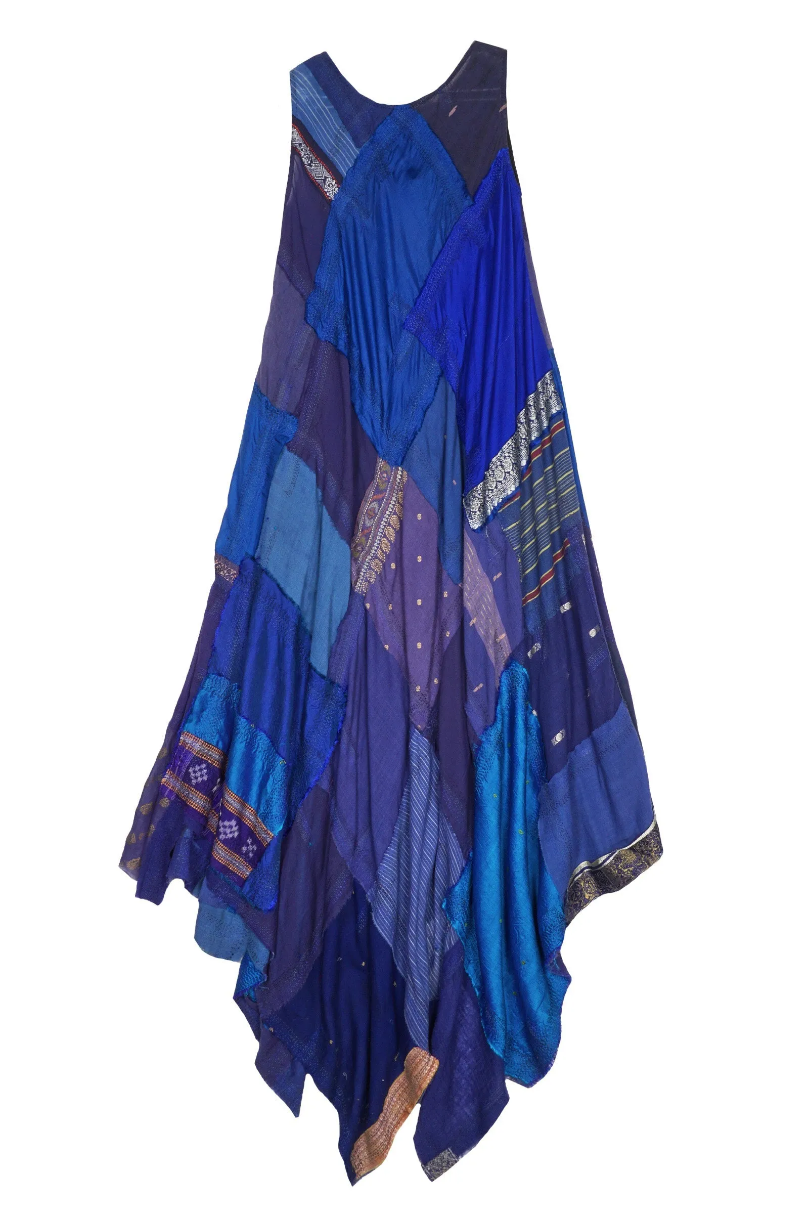 MOSAIC TILE PATCH KANTHA FULL CIRCULAR DRESS MAXI