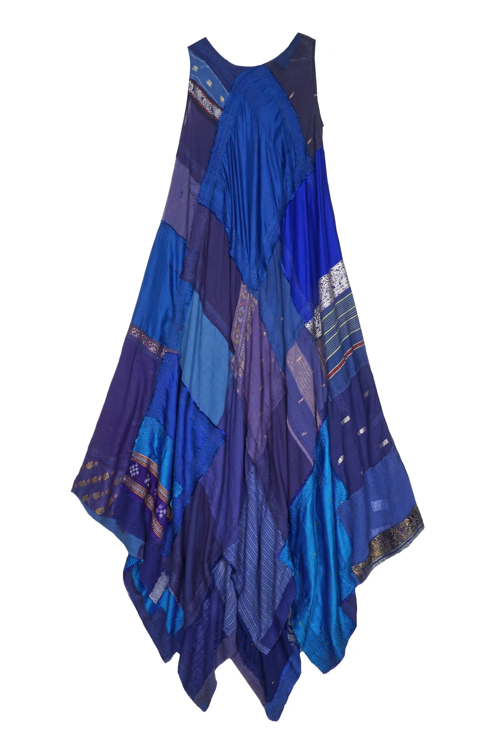 MOSAIC TILE PATCH KANTHA FULL CIRCULAR DRESS MAXI