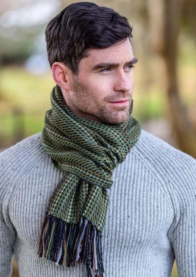 Mucros Alpaca Scarf | Green Mix