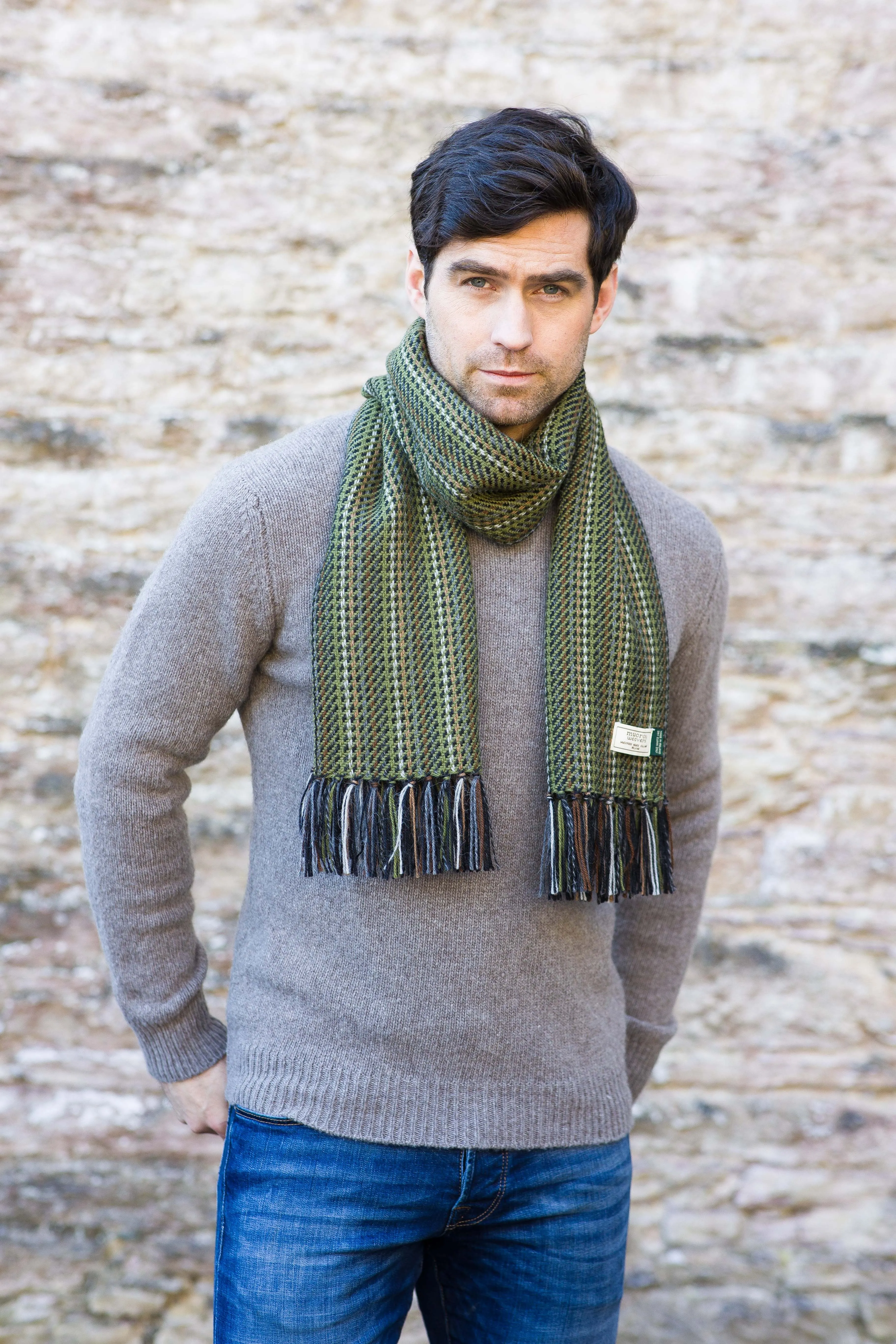 Mucros Alpaca Scarf | Green Mix