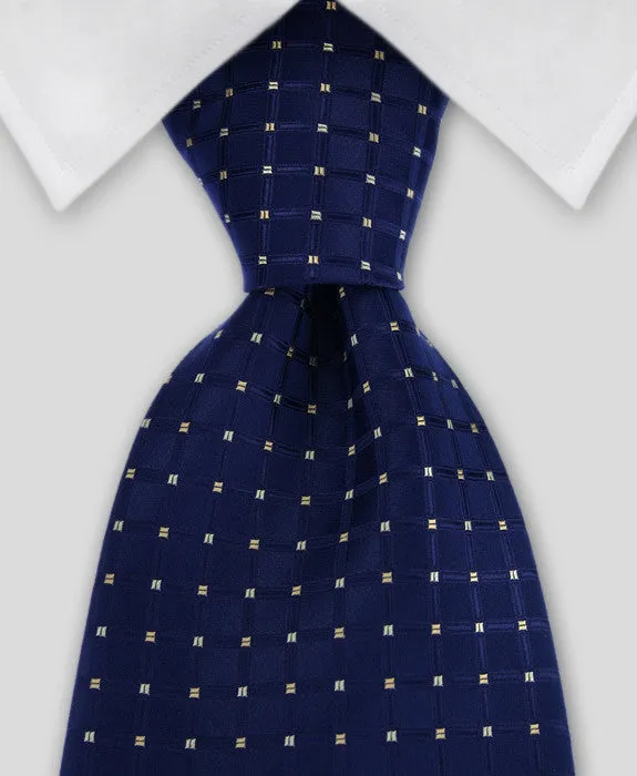 Navy Blue & Gold Men's 4" Wide Tie