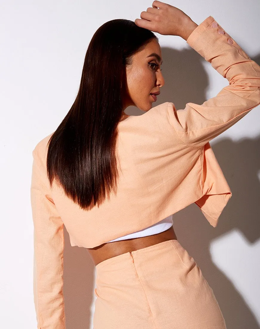 Noly Cropped Blazer in Soft Cantaloupe