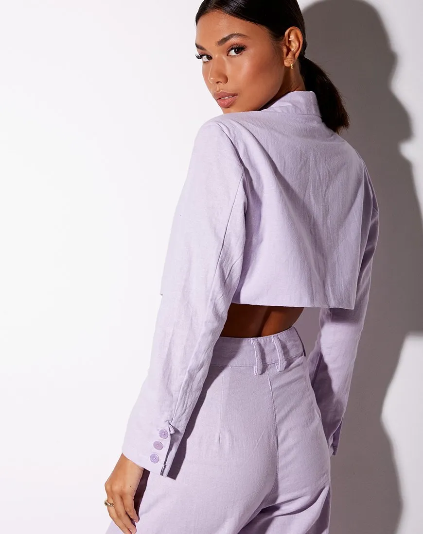 Noly Cropped Blazer in Violet