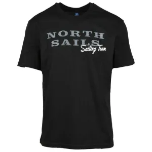 North Sails Embossed Logo Cotton Tee in Timeless Black