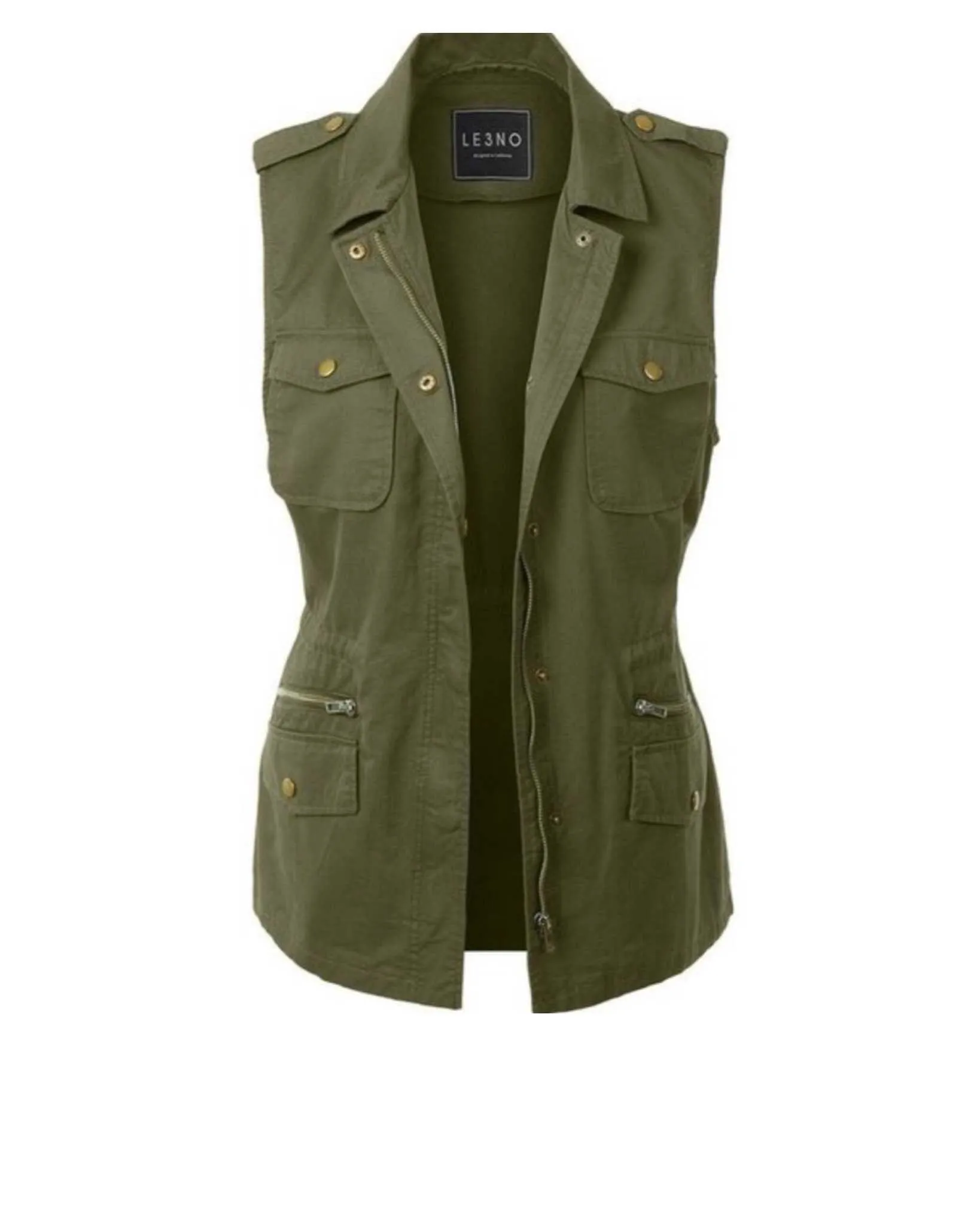 Olive Anorak Cargo Utility Vest