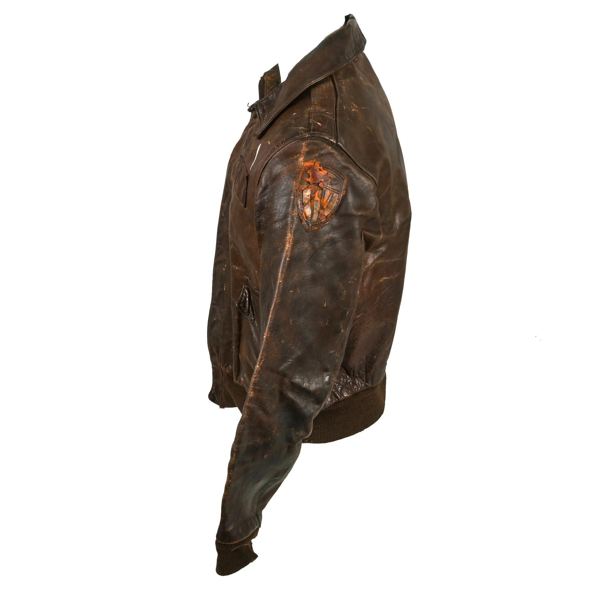 Original U.S. WWII Cottontails Patched A-2 Flying Jacket Grouping - Navigator Lieutenant Russell L. Schafer - 15th Air Force, 450th Bomb Group