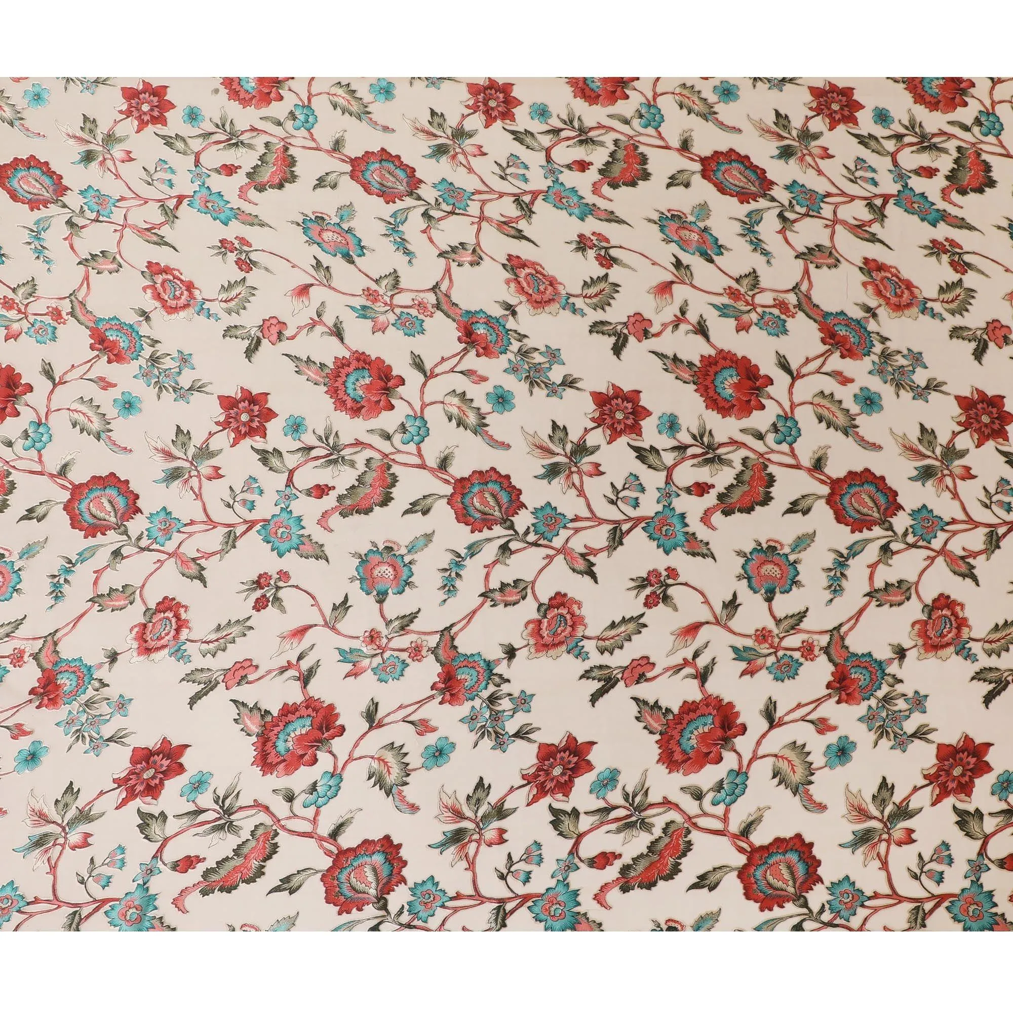 Pale brown synthetic chiffon fabric with multicolor print having jacquard in floral design-D13767