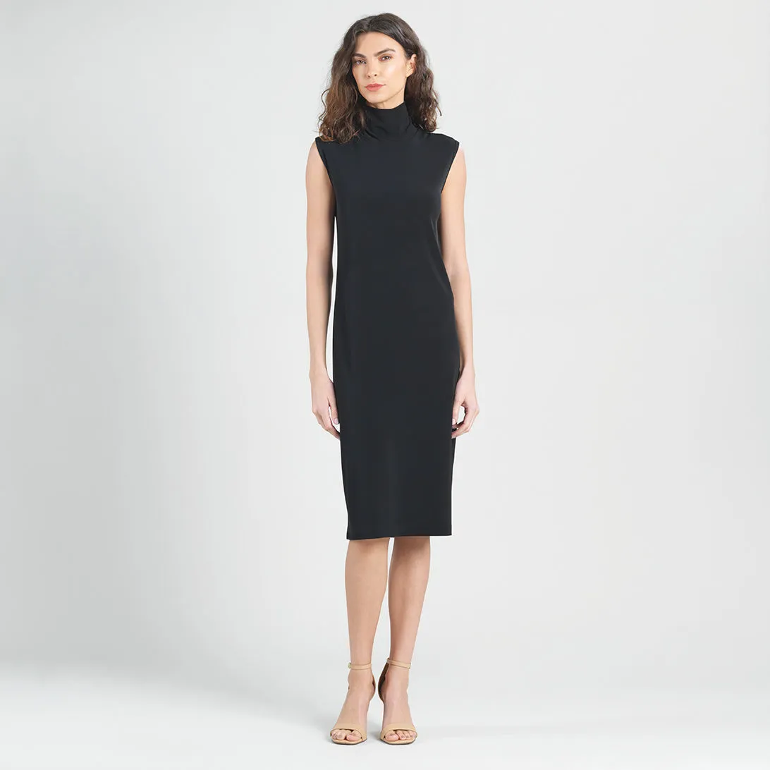 Peach Knit - Mock Neck Midi Dress - Black - Final Sale!