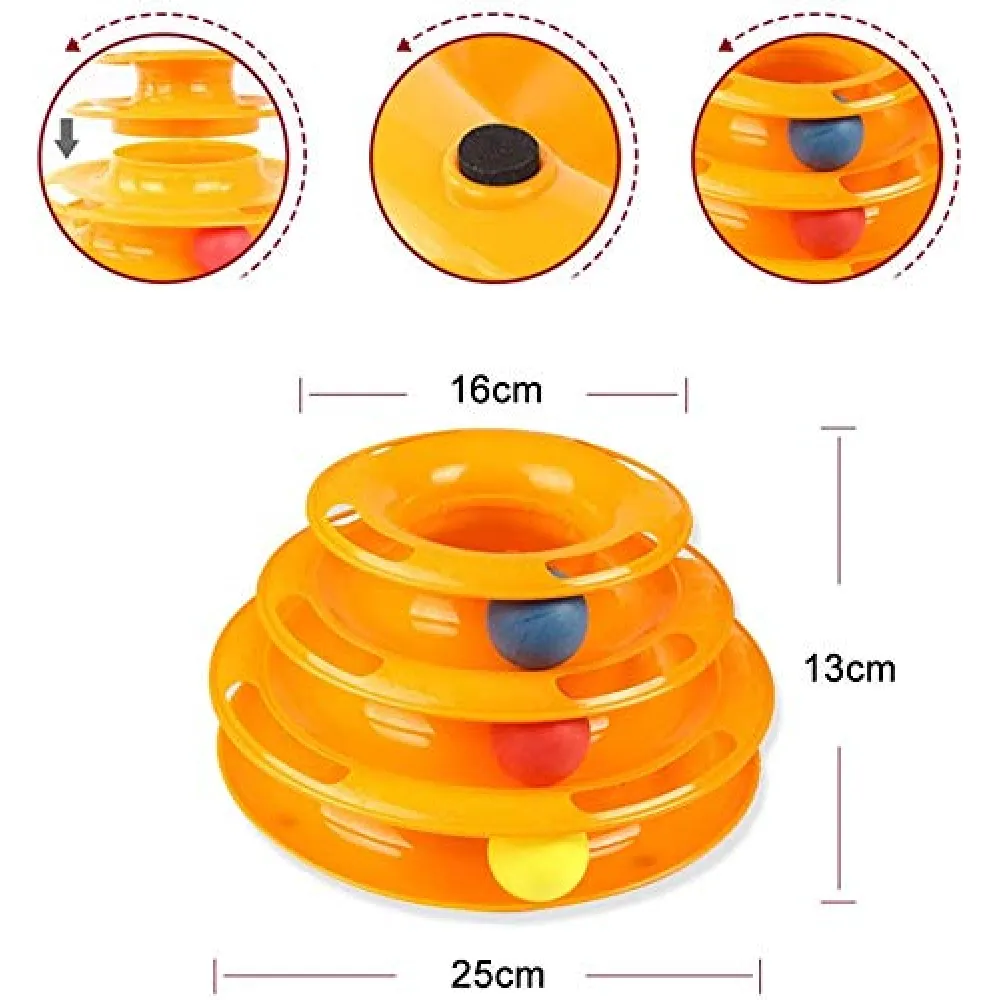 Pet Vogue Multi Level Puzzle Toy for Cats (Orange)