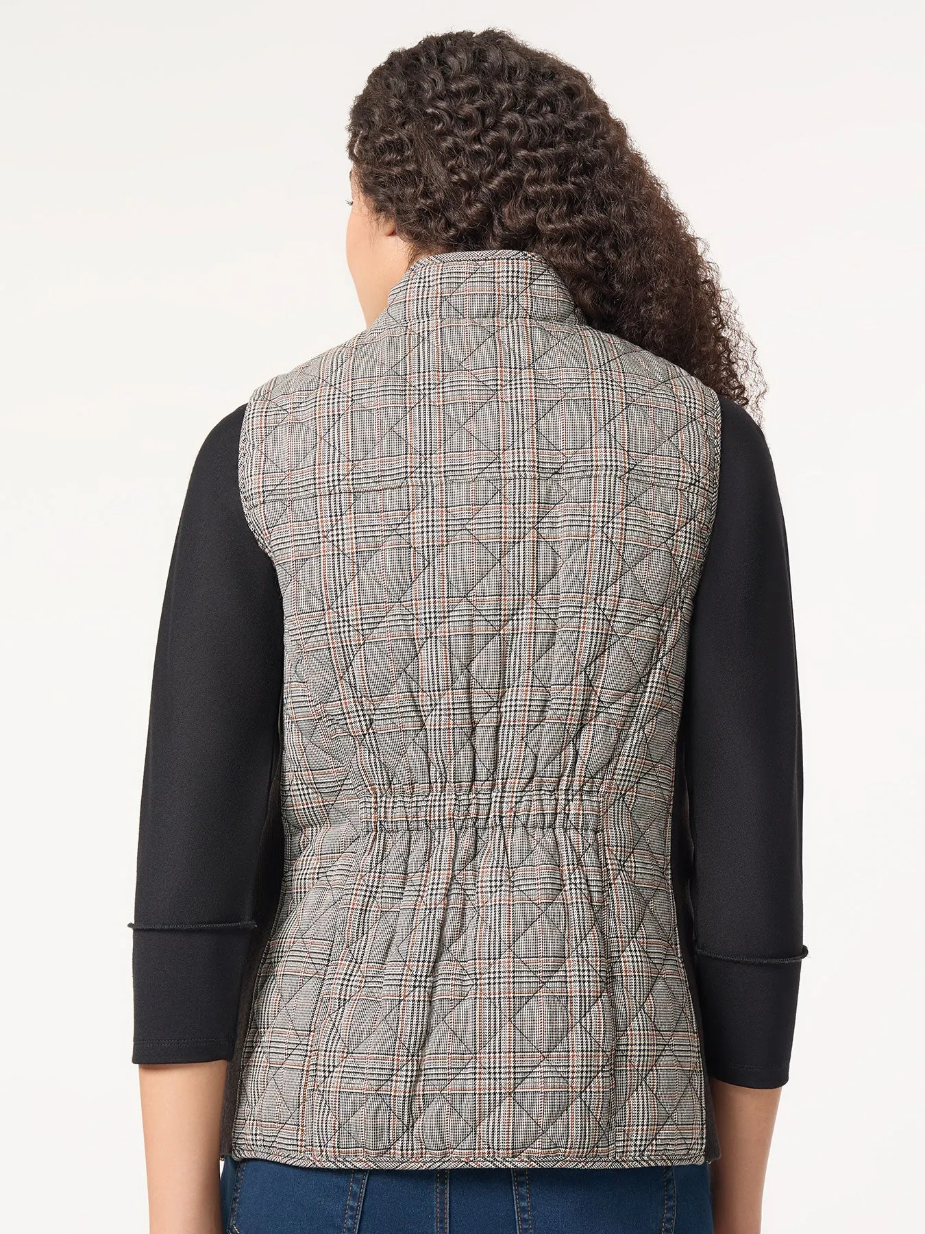 Plaid Quilted Puffer Vest