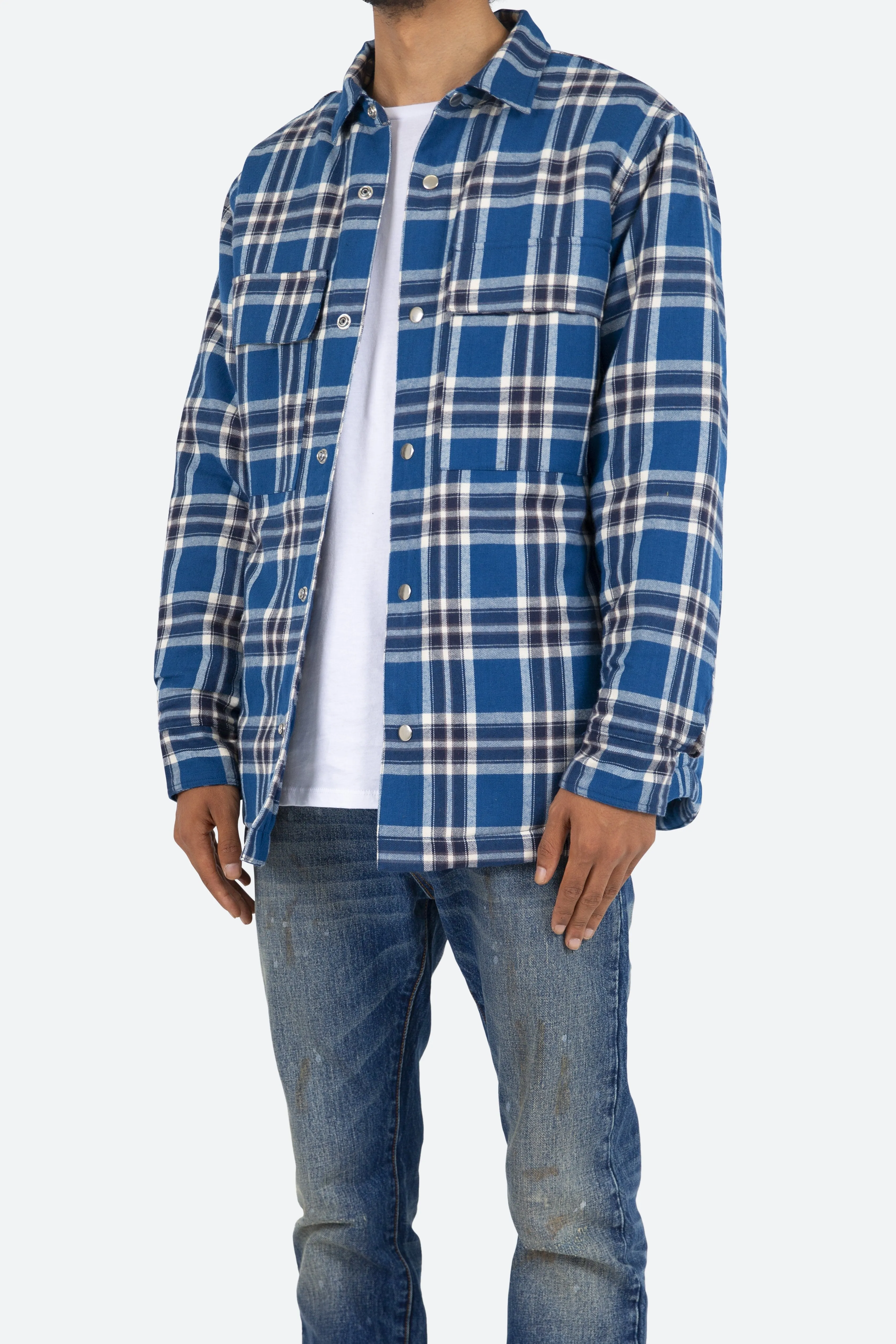 Plaid Work Jacket - Blue/White