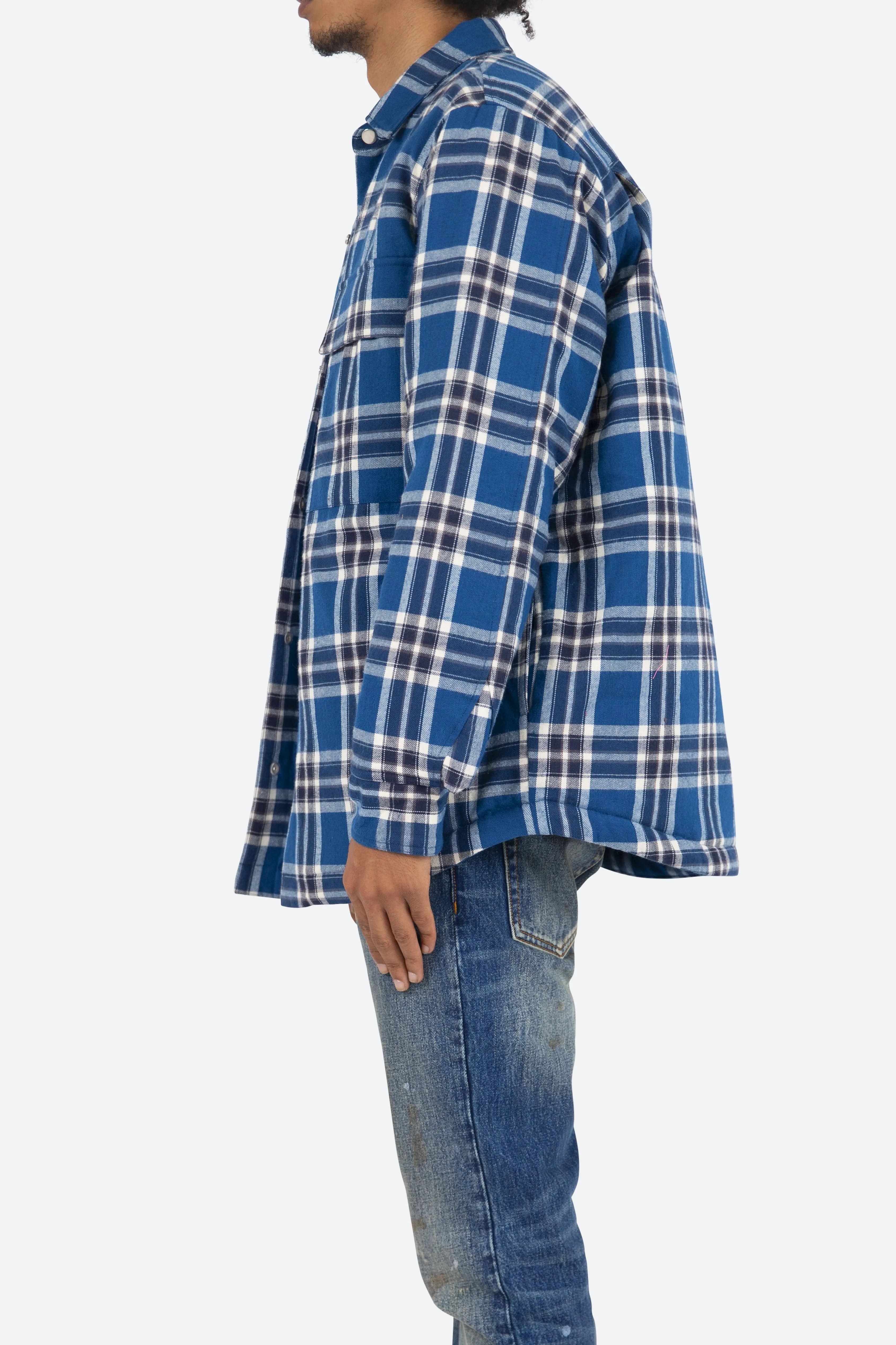 Plaid Work Jacket - Blue/White