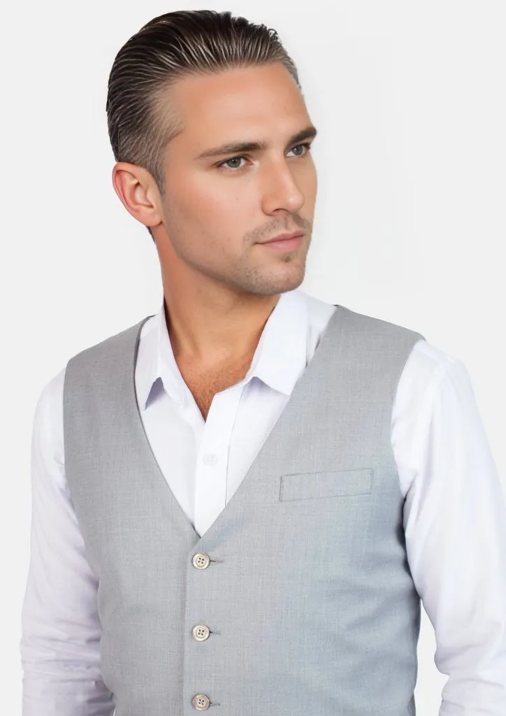 Powder Grey Twill Vest