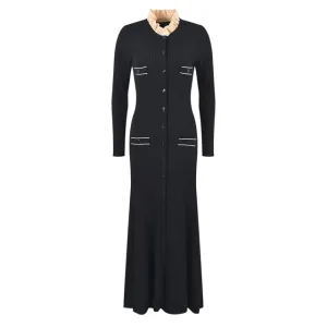 Pre Order:  Chic French Ruffled Collar Long Sleeve Long Dress