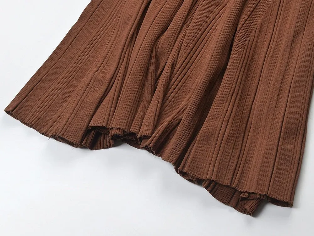 Pre Order:  Chocolate Knitted Maxi Dress - @titihaish