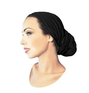 Pre-tied Headwear Versatile Ties Black Bandana Tichel Head-scarf ...046