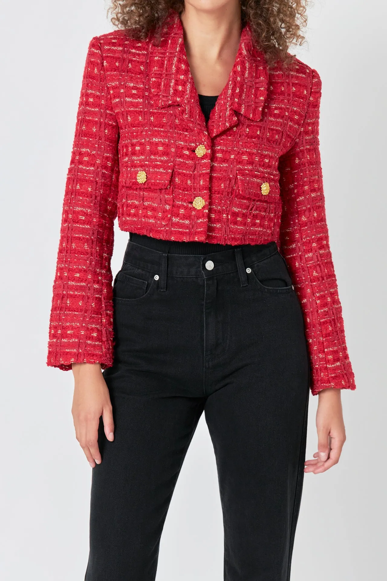 Premium Cropped Tweed Jacket