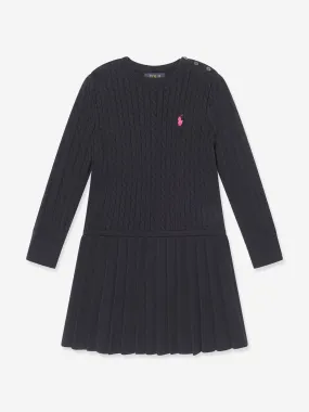 Ralph Lauren Girls Mini Cable Dress in Navy