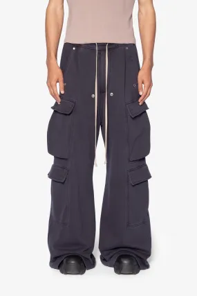 Rave Double Cargo Sweatpants - Washed Black